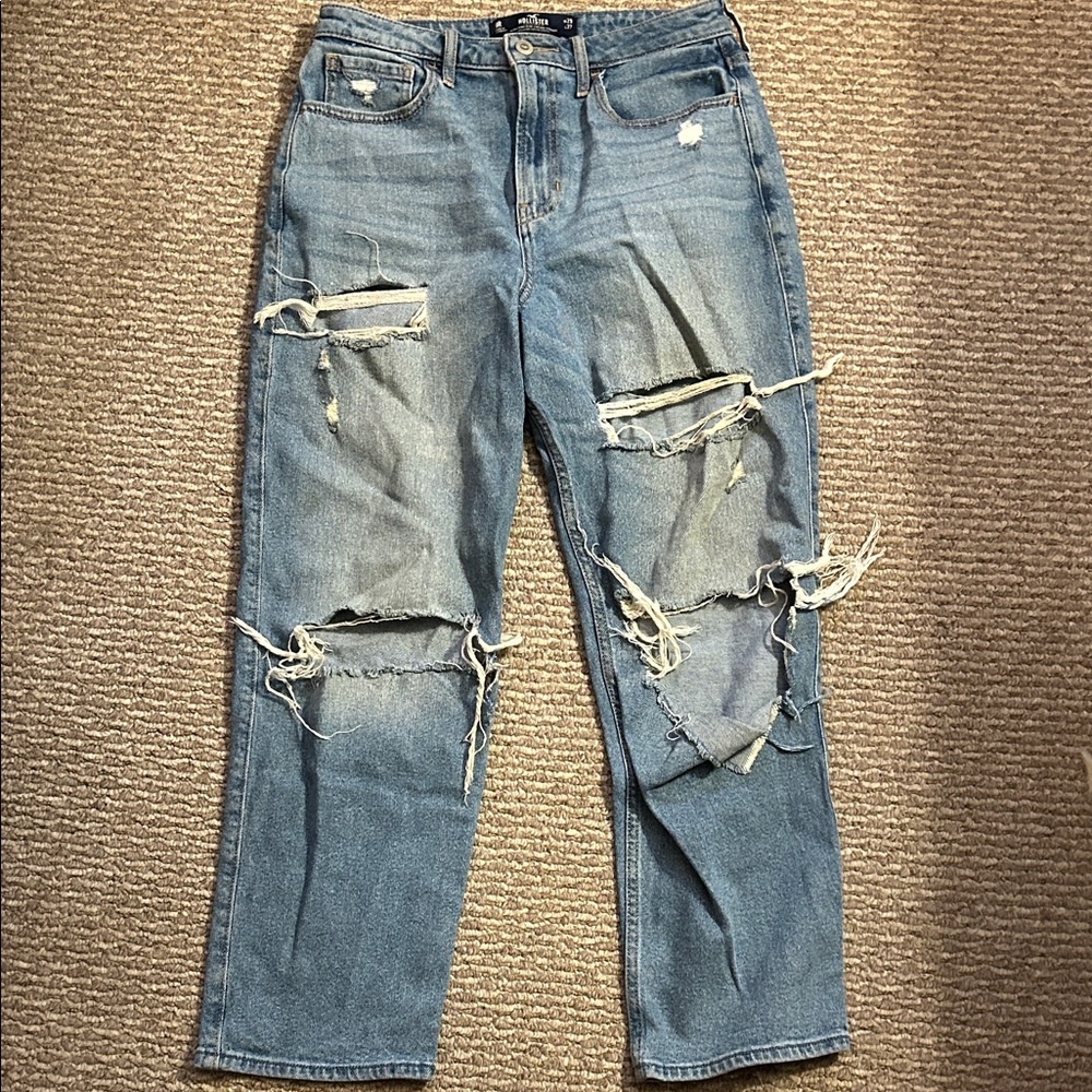 Hollister Ultra High-Rise Vintage Straight Jeans - Blue